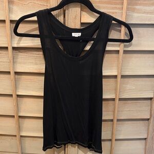 LaRok Black Racerback Mesh-Panel Tank